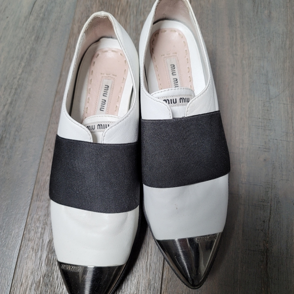 MiuMiu Authentic Metal Toe Platform Sneaker